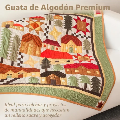 Miniatura 7 de Hoiny Edredón de algodón 100% natural, 47 x 59 pulgadas (1.6 yardas), transpirable, tamaño de cuna para acolchar, agarraderas, cuencos acogedores