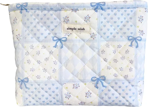 Miniatura 12 de STARDW Bolsas de cosméticos de flores para mujeres y niñas, bolsa de maquillaje de viaje, bolsa de maquillaje de lona de gran capacidad, bolsa