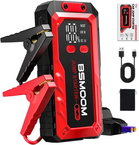 Arrancador portátil de batería de automóvil, batería de pico de 7000 A (para 10.0 L de gas o hasta 9.0 L de diésel), paquete de energía portátil de