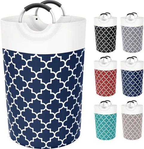 Miniatura 8 de Fabspace - Cesta de lavandería grande con bolsa de lavandería plegable, cesta de ropa con asas altas impermeables para viajes, baño, elementos Gris