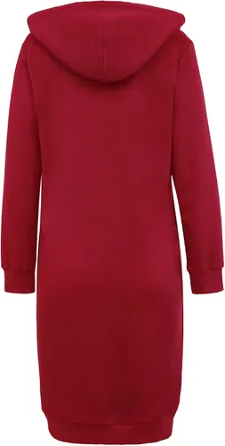 Miniatura 2 de DUOYANGJIASHA - Sudaderas largas con capucha chaquetas de vellón de invierno de punto sudaderas casuales con cremallera