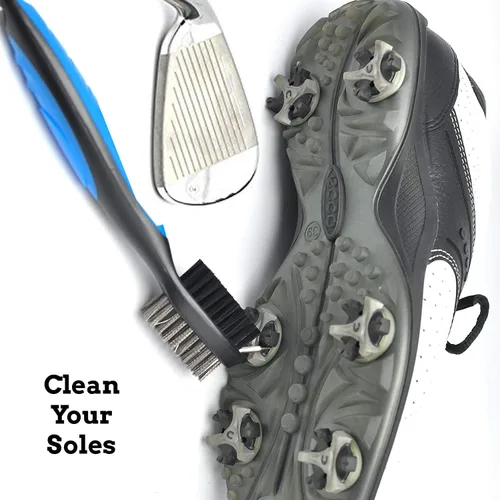 Miniatura 4 de Toalla de golf de microfibra con patrón de gofres Kit de herramientas de cepillo con limpiador de ranuras para palos Herramienta de golf Divot