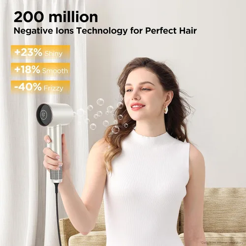 Miniatura 4 de PARWIN PRO BEAUTY Secador de pelo Air-Sonic con difusor, pantalla LED HD y secador iónico de alta velocidad de 110.000 RPM, rizadores de envoltura