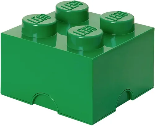 Miniatura 13 de LEGO - Ladrillo de almacenamiento con 4 tachuelas, color gris oscuro, caja de almacenamiento apilable de plástico con tapa para niños y adultos