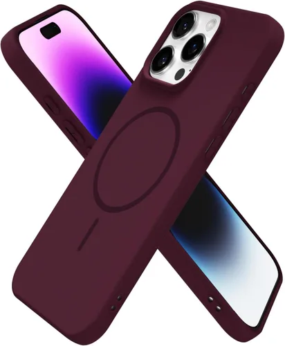 Miniatura 171 de oakxco Funda de silicona Mag Safe para iPhone 17 Pro Max, funda magnética delgada y fina compatible con carga inalámbrica MagSafe, bonita funda Negro