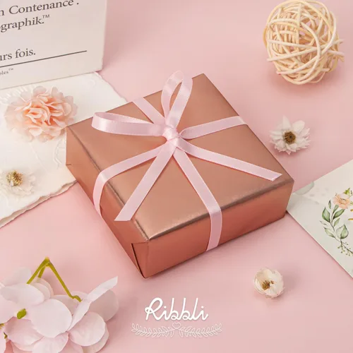 Miniatura 450 de Ribbli - Cinta de satén de doble cara dorada, 1/2 pulgada x 25 yardas, uso para ramo de lazos de manualidades, envoltura de regalos, decoración