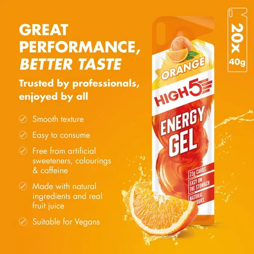Miniatura 3 de High 5 Gel Energético - 20 x 1.34 oz Sachet - Naranja Jugosa