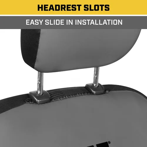 Miniatura 4 de Cat FlexHybrid - Fundas de asiento de automóvil, piel sintética de alta calidad gris + fundas de asiento de malla para autos, camiones, SUV, fundas