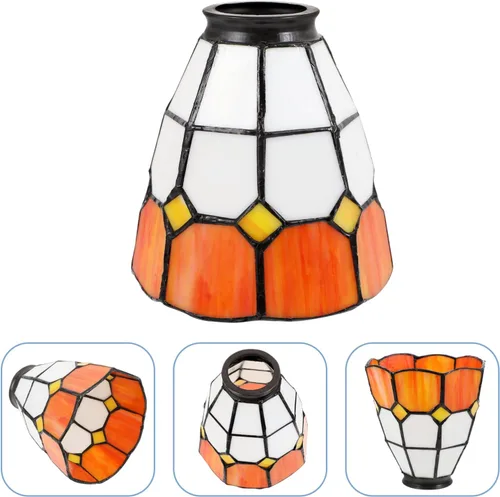 Miniatura 9 de SOLUSTRE Pantalla de cristal E27 cubierta de luz de vidrieras Protector de araña colgante de reemplazo de accesorio de iluminación para decoración