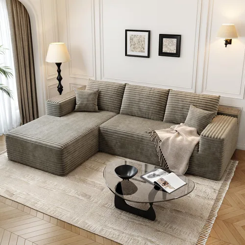 Sofá seccional modular Cloud de 107.5 pulgadas con chaise en forma de L, sofás tapizados modernos y minimalistas para sala de estar, dormitorio,
