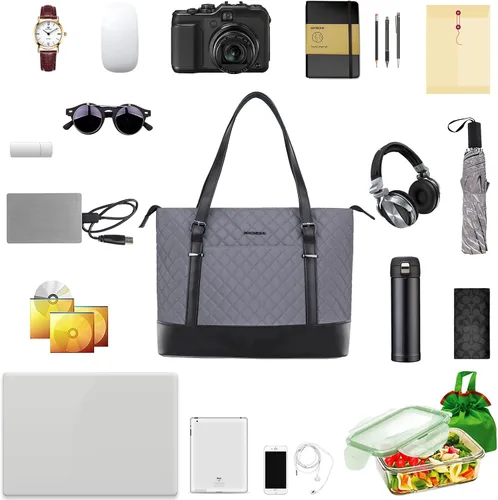 Miniatura 3 de Bolsa de mano para laptop KROSER para mujeres, bolso para maestra, bolso para computadora de 15.6 pulgadas, maletín de trabajo, bolso de hombro
