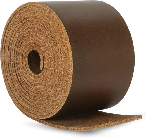 Miniatura 40 de Ringsun Tiras de cuero negro planas de 2 pulgadas de ancho para manualidades, tiras de cuero de grano completo, cordón de cuero para manualidades