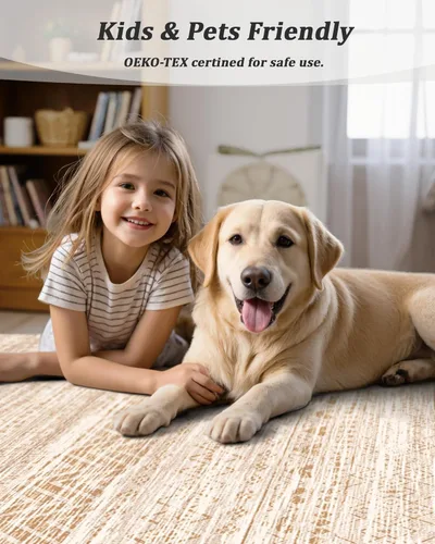 Miniatura 5 de Miukiki Alfombra marroquí lavable de 2 x 3 pies para sala de estar, antideslizante, plegable, grande y suave, para comedor y dormitorio