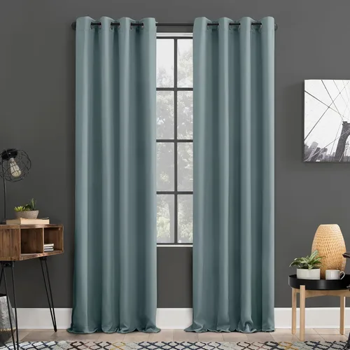 Miniatura 36 de Sun Zero Soho Paquete de 2 paneles de cortinas opacas con ojales de eficiencia energética, 54 x 84 pulgadas, color plateado Gris plateado