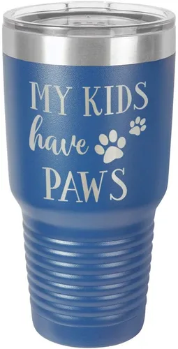 Miniatura 14 de Vaso grabado con texto en inglés "MY KIDS HAVE PAWS Engraved 30oz de acero con recubrimiento de polvo grabado con láser" taza de viaje de camello