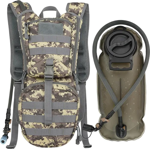 MARCHWAY Mochila táctica de hidratación Molle con bolsa de agua de TPU de 3 litros, mochila militar para ciclismo, senderismo, correr, escalada,