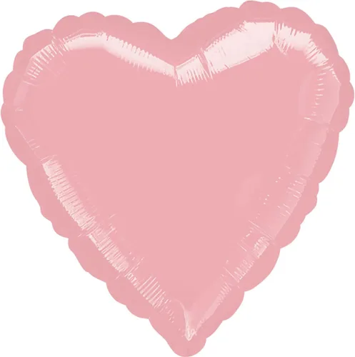 Anagram International - Globo plano con forma de corazón, color rosa pastel