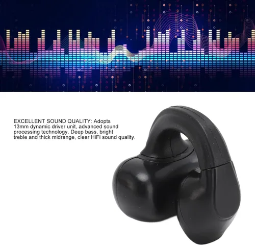 Miniatura 3 de Sanpyl Auriculares con clip de oído único, V5.3 Auriculares no en el oído, Clip de oreja en auricular abierto auricular, Clip de oreja auricular