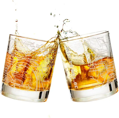 Miniatura 11 de Greenline Goods - Vasos de whisky, juego de regalo de 2 vasos de 284ml para amantes de Washington, DC, grabado con mapa de Washington, DC Vaso