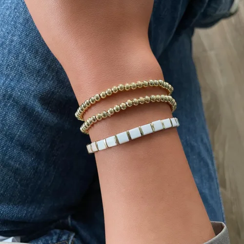 Miniatura 4 de 2 pulseras de hematita Badu para mujer, pulseras elásticas, pulsera de promesa para parejas, pulseras multicolor
