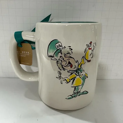 Miniatura 2 de Rae Dunn MAD Tea Party - Taza de café (doble cara), interior verde, cerámica, inspirada en Alicia en el país de las maravillas