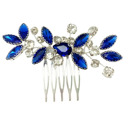 Miniatura 2 de Peine de pelo de novia de cristal plateado para novia, accesorios para el cabello de novia, fiesta de graduación, pieza de pelo para mujeres y niñas