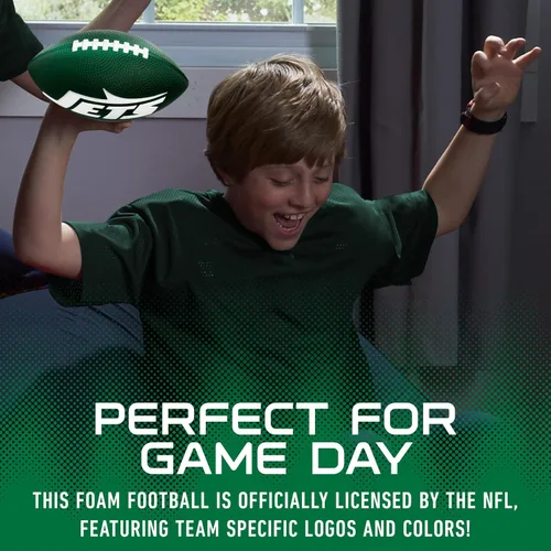 Miniatura 6 de Franklin Sports NFL - Fútbol americano de espuma para niños, pelota suave de tamaño junior de 8.5 pulgadas con logotipos 3D, perfecta para el día