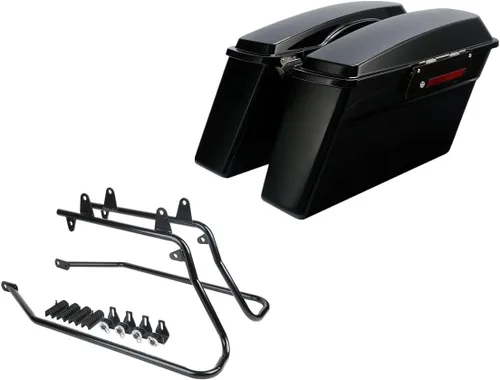 Miniatura 37 de Kit de soporte de conversión para alforjas extendidas de 4" TCMT, compatible con Harley Heritage Softail Fatboy FLSTF Breakout 1984-2017, negro