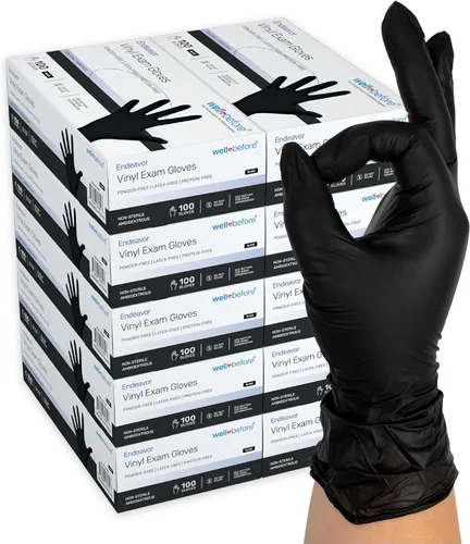 Miniatura 12 de Well Before Guantes de vinilo negros - Guantes desechables sin polvo y sin látex