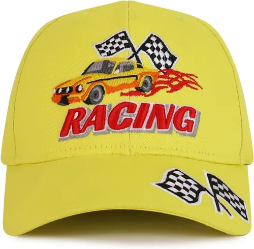 Miniatura 6 de Trendy Apparel Shop Gorra de béisbol con bandera de carreras bordada en 3D
