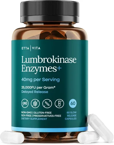 Miniatura 9 de Potente suplemento de lumbroquinasa (120 porciones) 40 mg/porción (actividad máxima - 800,000 unidades) - Cápsulas de enzimas lumbroquinasa