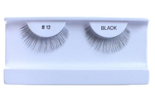 Miniatura 13 de 10 pares de pestañas postizas 100% cabello humano negro natural #99 negro (Black-99)