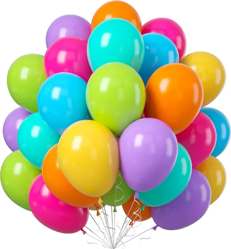 Miniatura 8 de FEYG - Juego de arco de globos, 50 globos de color azul, amarillo y blanco. Globos de látex para cumpleaños, bodas, baby shower, compromiso, Azul