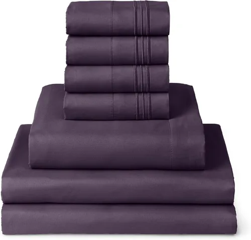 Miniatura 84 de Mellanni Juego de Sábanas Split King - Colección Icónica de 7 Piezas para Ropa de Cama, (Incluye 4 Fundas de Almohada), Bolsillo Profundo de 16 1394