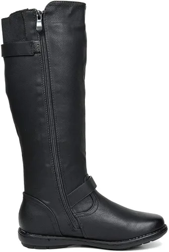 Miniatura 4 de DREAM PAIRS - Botas de invierno altas hasta la rodilla con forro de piel sintética para mujer