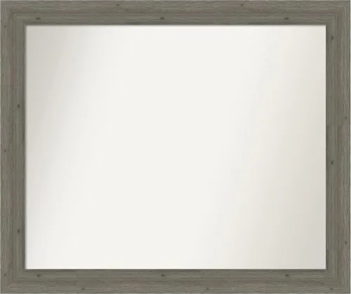 Miniatura 171 de Amanti Art Espejo de pared personalizado no biselado (24.5 x 24.5 pulgadas), marco gris marrón alta, varios tamaños personalizados, espejo de baño