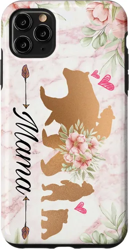 Miniatura 12 de iPhone 15 Plus Mama Bear & Cubs Design Phone Grip para mamá - Funda para 3 niños
