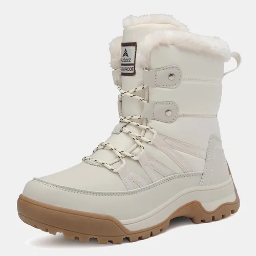 Miniatura 7 de AZBZCZ Botas de nieve de invierno para mujer, impermeables, antideslizantes, con forro de piel fría, zapatos cómodos