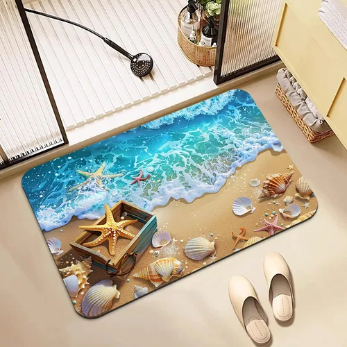 Miniatura 16 de Tapetes de baño antideslizantes de secado rápido, tapete de baño de goma, súper absorbente, tapete de baño lavable, tapete de baño para suelo