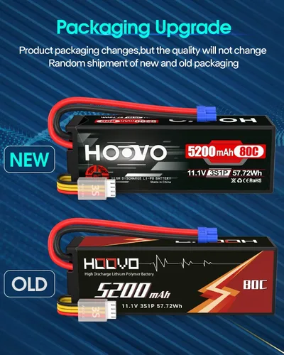 Miniatura 8 de HOOVO 11.1V 3S Lipo Batería 5200mAh 80C Estuche rígido con conector EC3 para RC Car Boat Truck Heli Avión Hobby FPV Racing
