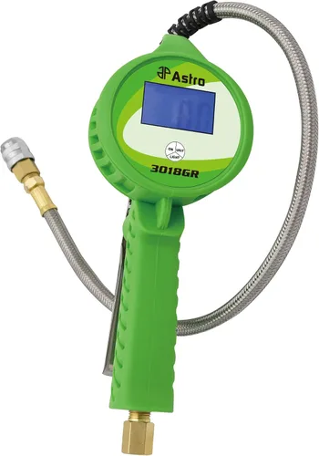 Miniatura 2 de Astro Tools 3018GR - Inflador digital de neumáticos con manguera de acero inoxidable y mandril acoplador de bloqueo a presión, color verde