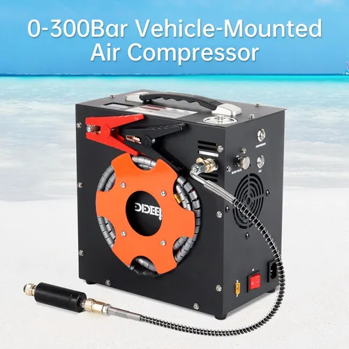 Miniatura 3 de DIDEEP Compresor de aire PCP, compresor de aire de alta presión de 4500 Psi/300 bar, 12 V CC o 110 V CA para compresor de tanque de buceo, pistolas