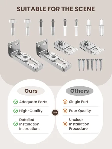 Miniatura 6 de Kit de Reparación de Herrajes para Puerta Plegable - 1 Paquete Kit de Herrajes para Puerta de Granero de Armario Bi-fold para Riel de 7/8" a 1