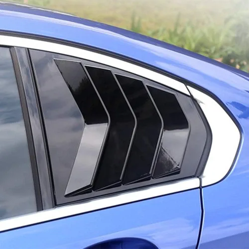 Miniatura 4 de YIWANG - Cubiertas triangulares para ventana trasera de coche, 2 unidades, para BMW 3 Series G20 G28 2019 2020, accesorios exteriores, Negro satinado