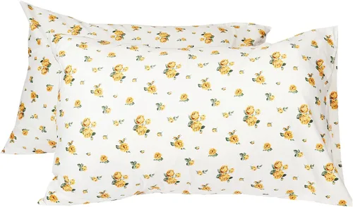 Miniatura 7 de Fundas de almohada para cama Queen, 100% algodón, diseño floral, transpirable, con cierre de sobre, 20 x 30 pulgadas