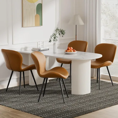 Miniatura 30 de Nalupatio Juego de 2 sillas de comedor, modernas sillas de comedor con respaldo cómodo, sillas de cocina tapizadas gruesas, 19 pulgadas de altura