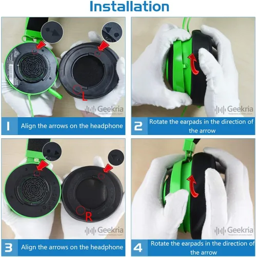 Miniatura 5 de Geekria Almohadillas deportivas de repuesto de gel refrescante para auriculares Razer Kraken Pro V2/7.1 V2/Stormtrooper Limited Edition/Pro V2