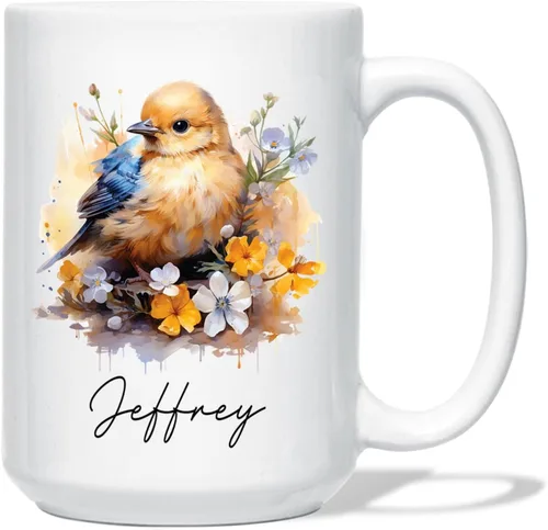 Miniatura 18 de Taza de café de oso – Regalo personalizado para amantes, taza de té de animales salvajes con flores, regalo de cerámica personalizado para amantes