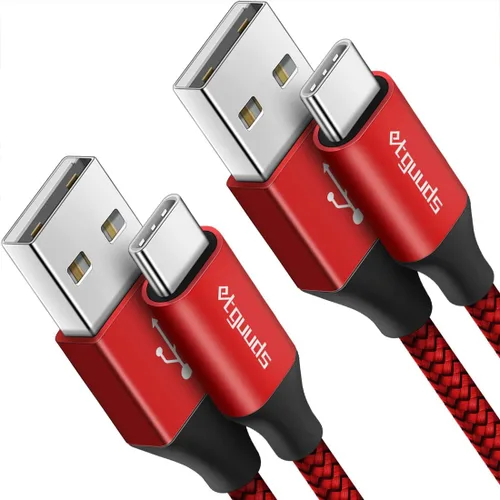 etguuds Cable USB a USB C de 3 pies, paquete de 2 cables de carga USB A a tipo C de carga rápida para Samsung Galaxy A17 A16 A15 A26 A36 A56, S25