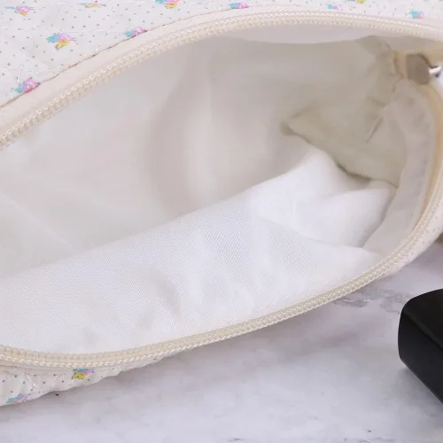 Miniatura 3 de Juoxeepy Bolsa de maquillaje de algodón, bolsa de cosméticos de viaje, bolsa de cosméticos acolchada, bolsa de aseo floral estética coqueta A05-2pcs